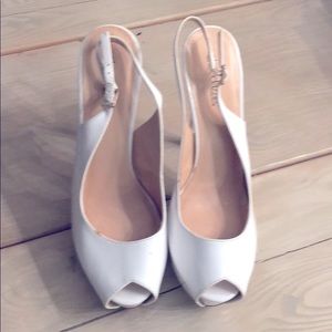 Tall white high heels